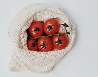 Lot de 3 sac de vrac réutilisable / Sac à fruits et légumes zéro déchet