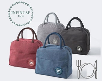 Insulated lunch bag in 5 colors, washable and reusable