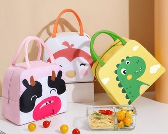 Lunch Bag animaux pour enfants isotherme, 4 modèles, lavables et réutilisables