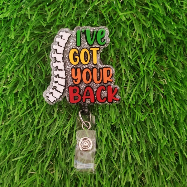 Chiropractor Gift, Spine Badge Reel, Physical Therapist Gift, Pain Management, Front Desk Badge, I Got Your Back Badge, Medical Badge Reel