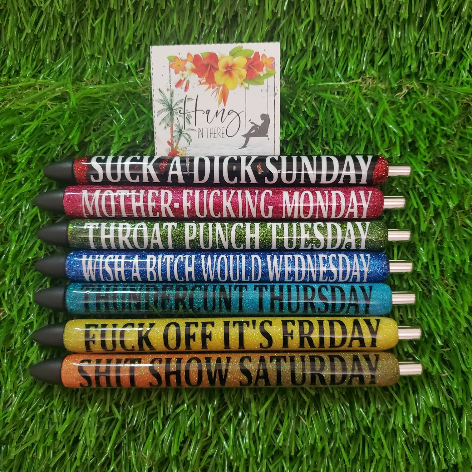 Vulgar Weekday Pen Set  Tututally Cute Custom Creations