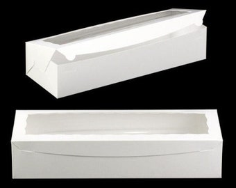 40PCS 20in x 7in x 4in White Box With Clear Window Wholesale For Desserts, Bakery Box