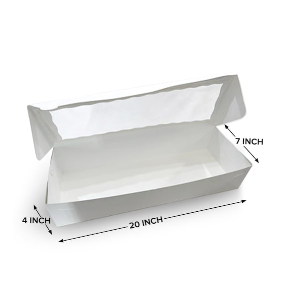 1 PCS 20x7x4 White Box With Clear Window for Wine Roses