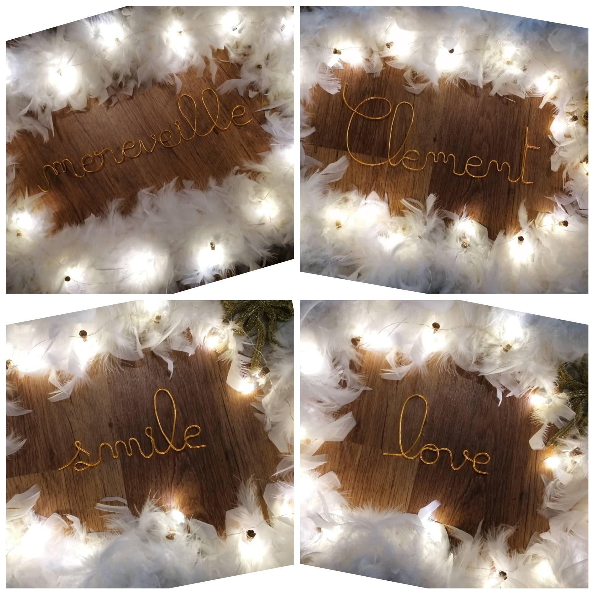 Mot/Prénom en Filaire Doré