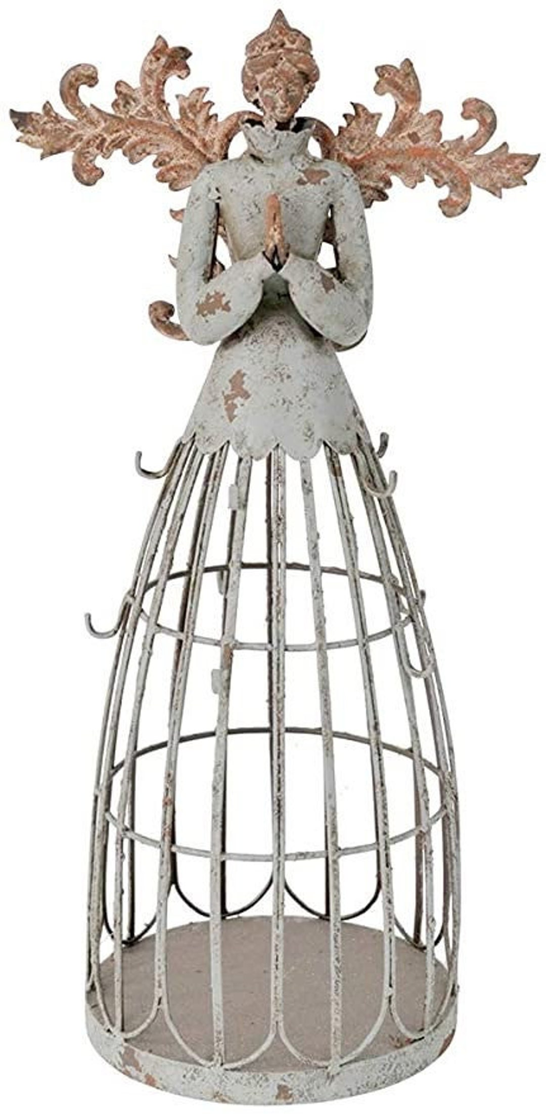 Metal Garden Angel Statue, Indoor Outdoor Angel Yard Art Decor Lawn