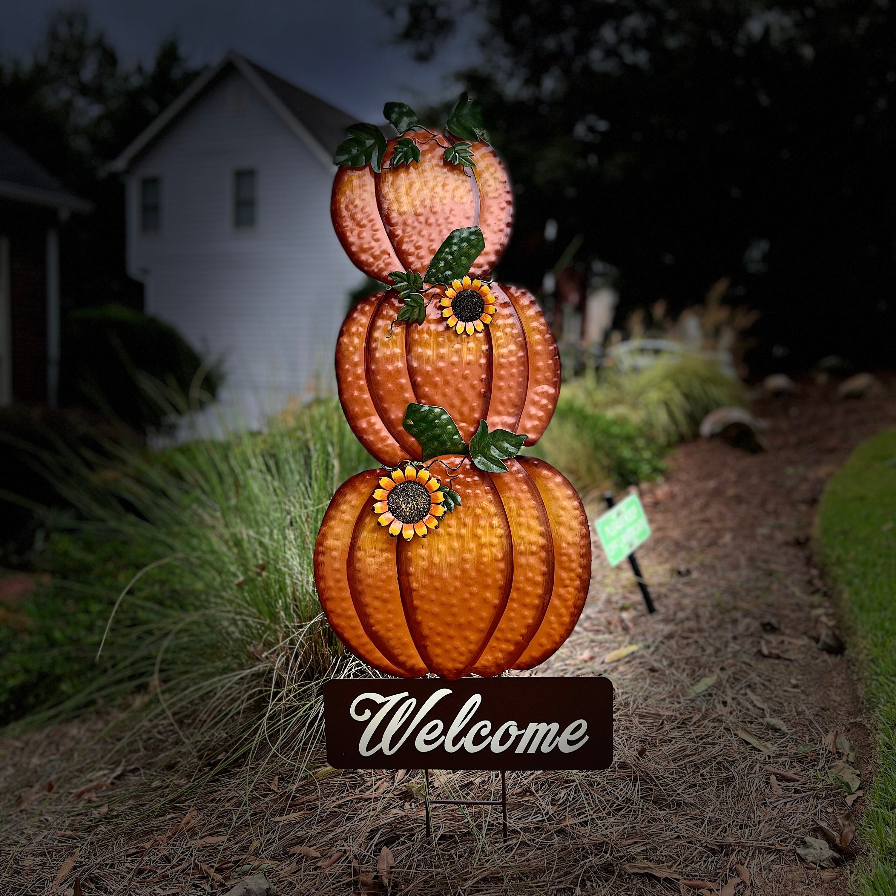 Pumpkin Yard Stakes
 Metal Pumpkin Garden Stake Yard Sign Fall Decor Fall Pumpkin Etsy