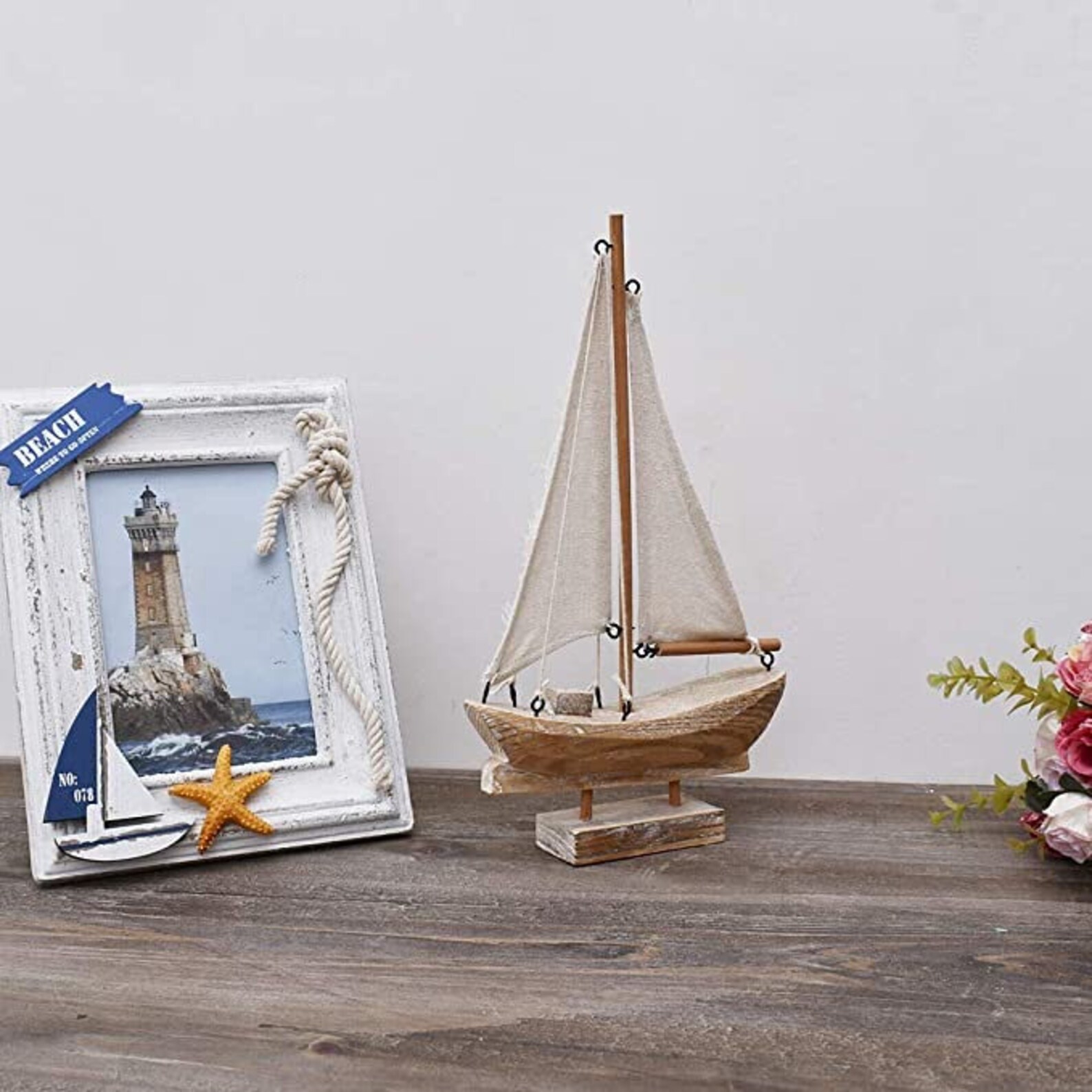 wooden sailboat decor