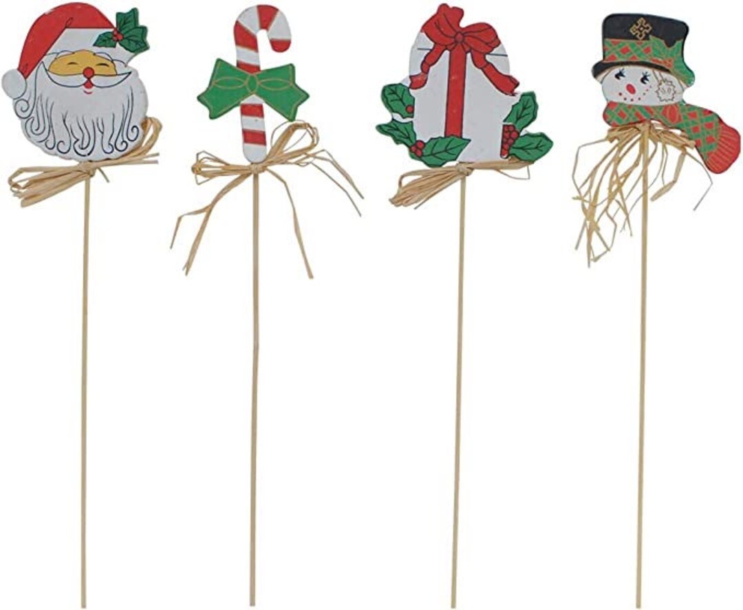 Christmas Decor Garden Stake Snowman Santa Claus Candy Box Decorative