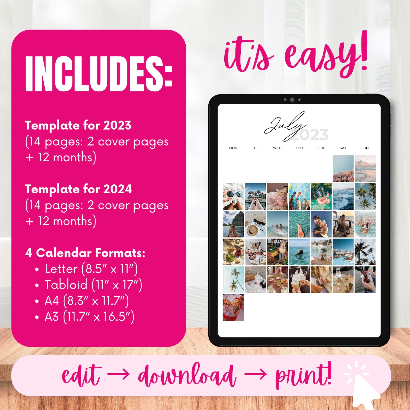 365photo Calendar, Personalised Photo Calendar for 2023 & 2025, Gift