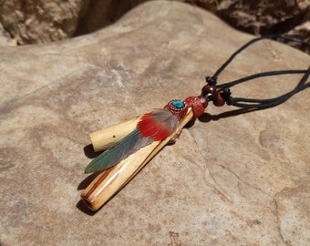 Kuripe Necklace | Palo Santo wood Kuripe | Wooden Kuripe Pipe | Hape/Rapeh Self-Applicator | Ceremonial Kuripe | Kuripe/Kuripi/Curipe/Curipi