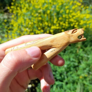 Palo Santo wood Kuripe / Engraved Jaguar Kuripe / Shamanic Tool for sacred Hape /Rapéh / Japé Wooden kuripe / kuripi / curipi/curipe