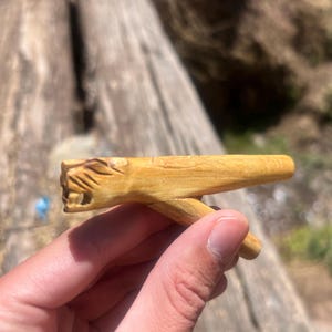 Palo Santo wood Kuripe / Engraved Jaguar wood Kuripe / Shamanic Tool for sacred Hape /Rapéh / Japé Wooden kuripe / kuripi / curipi/curipe