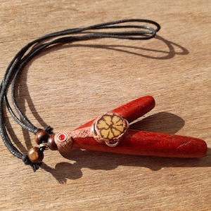 Beautiful Kuripe Pipe | Palo Sangre wood Kuripe necklace | Self applicator for rapéh / Jape powder