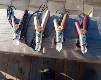 Handmade Kuripe Pipes / High Quality Kuripe Necklaces / Quality wood kuripe pipes / Self Applicator for Japé Powder snuff