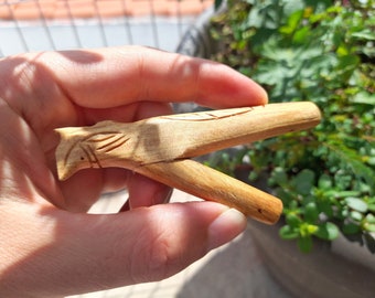 Palo Santo Wood Eagle Kuripe | Engraved wooden Kuripe | Shamanic Kuripe Pipe | Hape/Rapeh Kuripe | Self Applicator | Gift for him/her