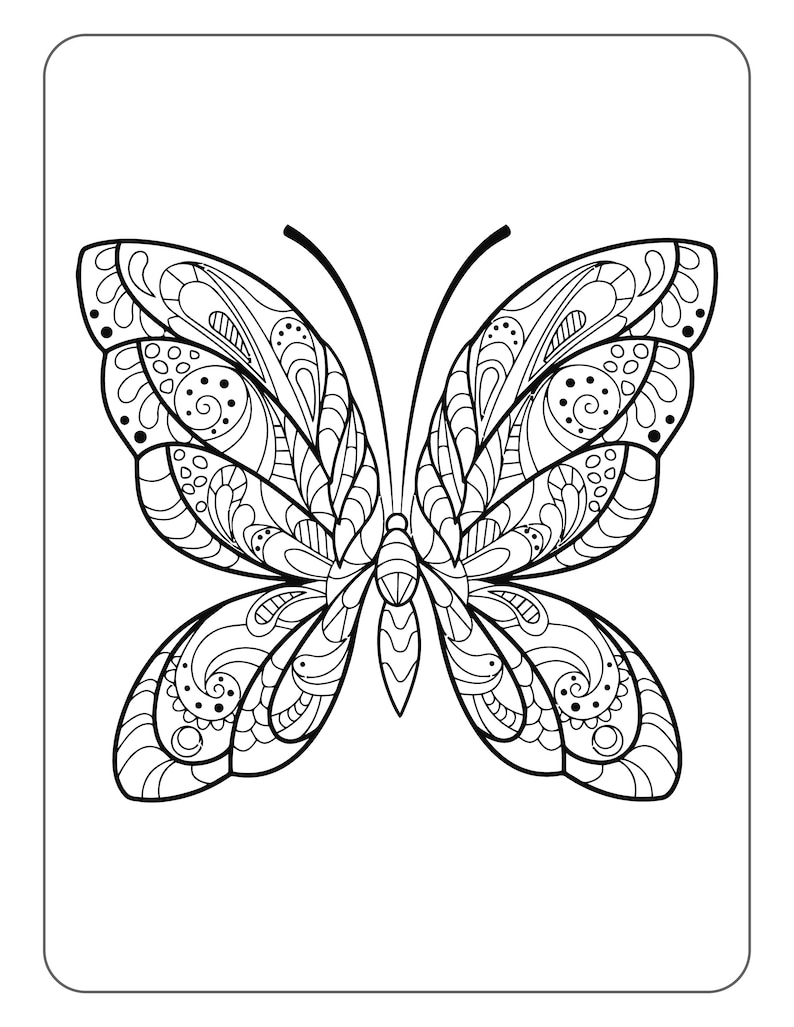 20 Unique Butterfly Printable Coloring Pages for Adults or Kids. - Etsy