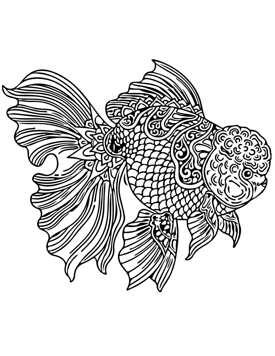 12 Printable Fish Coloring Pages - Etsy