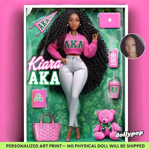 Personalized Sorority Spirit Doll Print: Custom Greek Gift (Digital Download)
