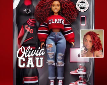 Custom HBCU Spirit Doll Print, Graduation 2025, in Your Likeness, Fashion Doll, Personalized Gift, 3D Doll Portrait, Digital Download