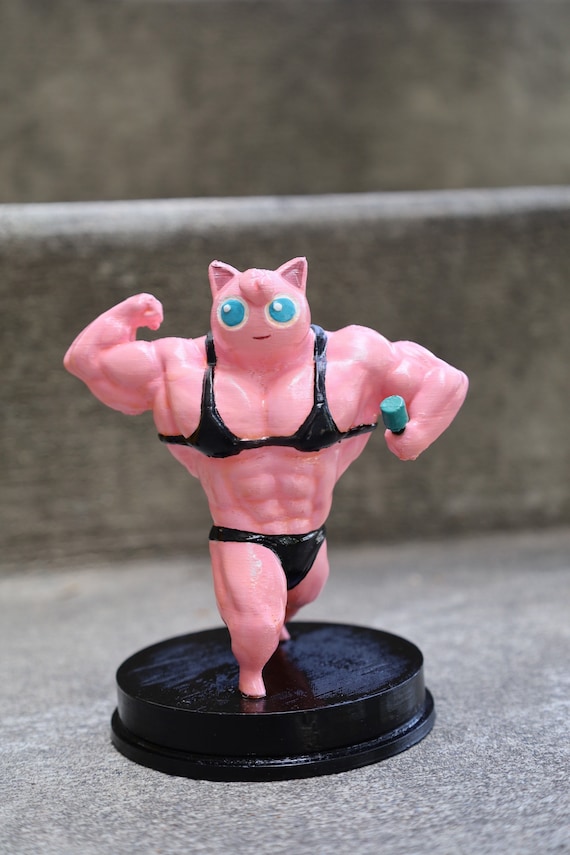 5 Buff Jigglypuff Figure, Hand Painted Statue 