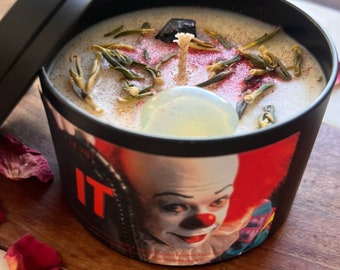 It Clown Movie Halloween Candle,  Intention Candle, Spooky season gift, Horror Candles, Scary movie Lover