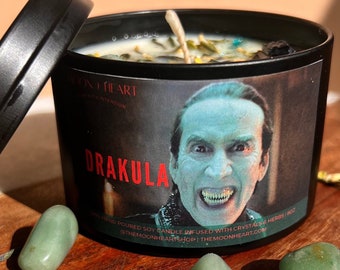 DRAKULA Movie Candle: Halloween Horror, Crystal Infused
