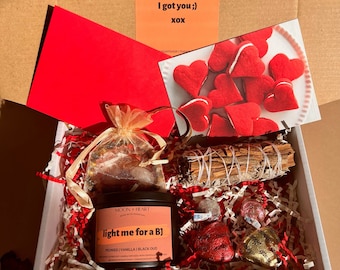 Funny Gift Box for Him: Intention Candle, Crystals, Sage
