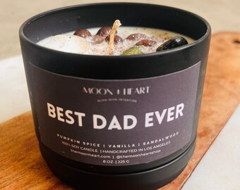 Father's Day Crystal Candle: Cedar, Vanilla, Sandalwood Scent