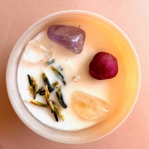 CREATIVITY Soy Wax Intention Candle | Homemade candles | Manifestation Candle with Crystals