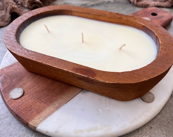 Dough Bowl 3-wick Candle made of Soy Wax, farmhouse style
