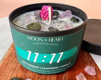 11:11 Candle | Crystal Infused Candle | Intention Candle | Manifestation Candle | Homemade candles
