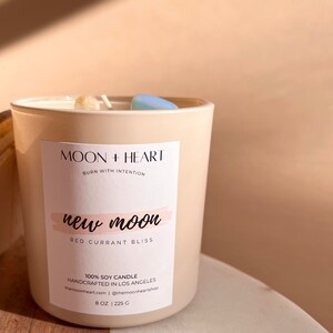 NEW MOON Intention Candle With Crystals | Homemade Candles ...