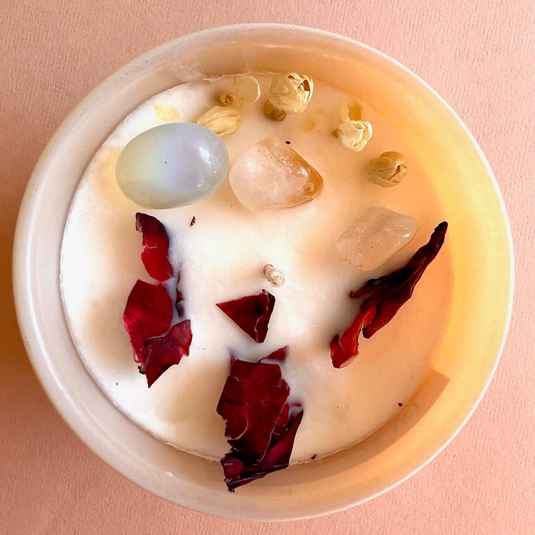 NEW MOON Intention Candle With Crystals | Homemade Candles ...