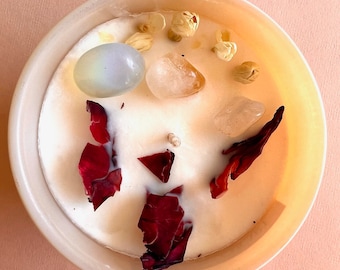 NEW MOON Intention Candle with Crystals | Homemade candles | Manifestation Candle