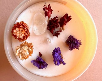 Meditation Altar | Intention Candle | Homemade candles | Manifestation Candle | Crystal Properties