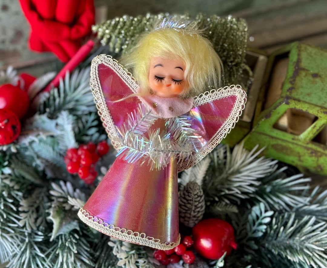 Vintage Pink Angel Christmas Ornament Pixie Fairy Tree Topper - Etsy