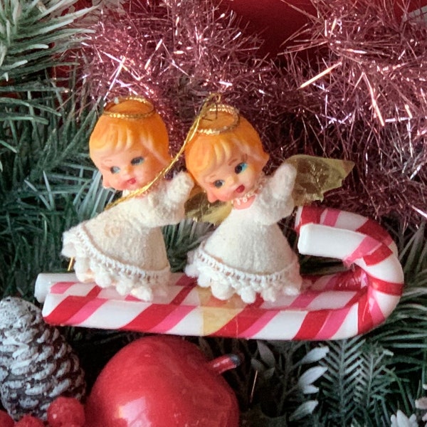 Candy Cane Angels Vintage Etsy