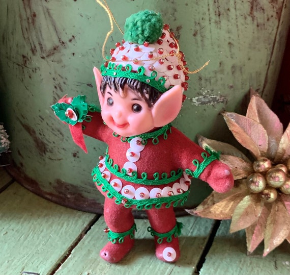 Beaded on sale elf ornament