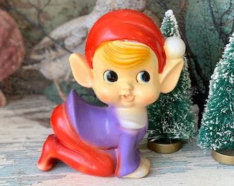 Vintage Christmas elf figurine decoration pixie 6 inch tall