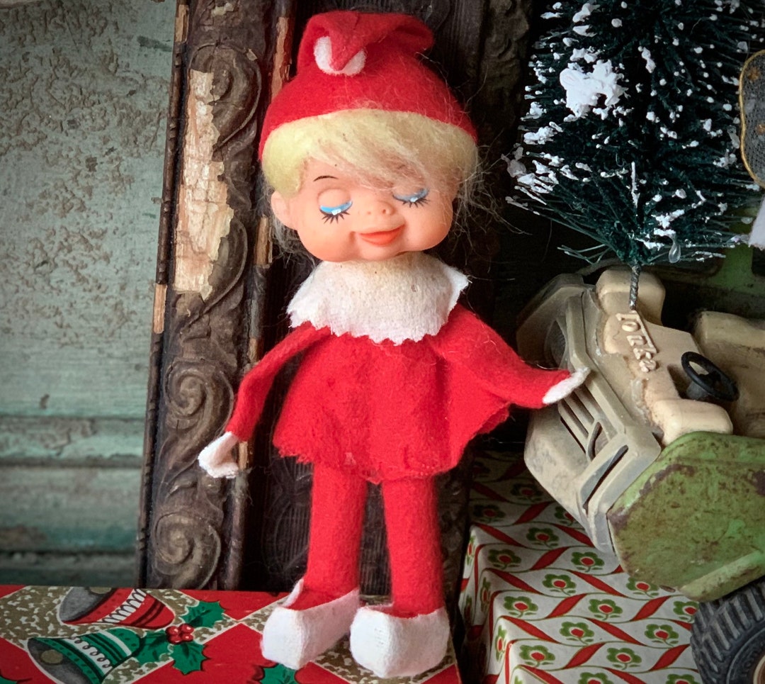 Vintage Christmas Elf Girl Ornament Japan Blond Pixie - Etsy