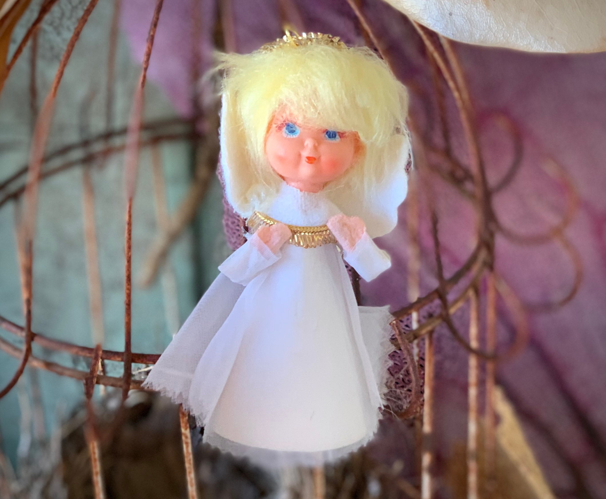 Vintage Christmas Angel Ornament Blond Fairy Pixie - Etsy