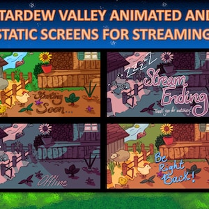 STARDEW VALLEY inspiriertes Animiertes Twitch Bildschirm Paket! | Be Right Back, Staring Bald, Ending & Offline overlays + festen Livestream Bildschirmen