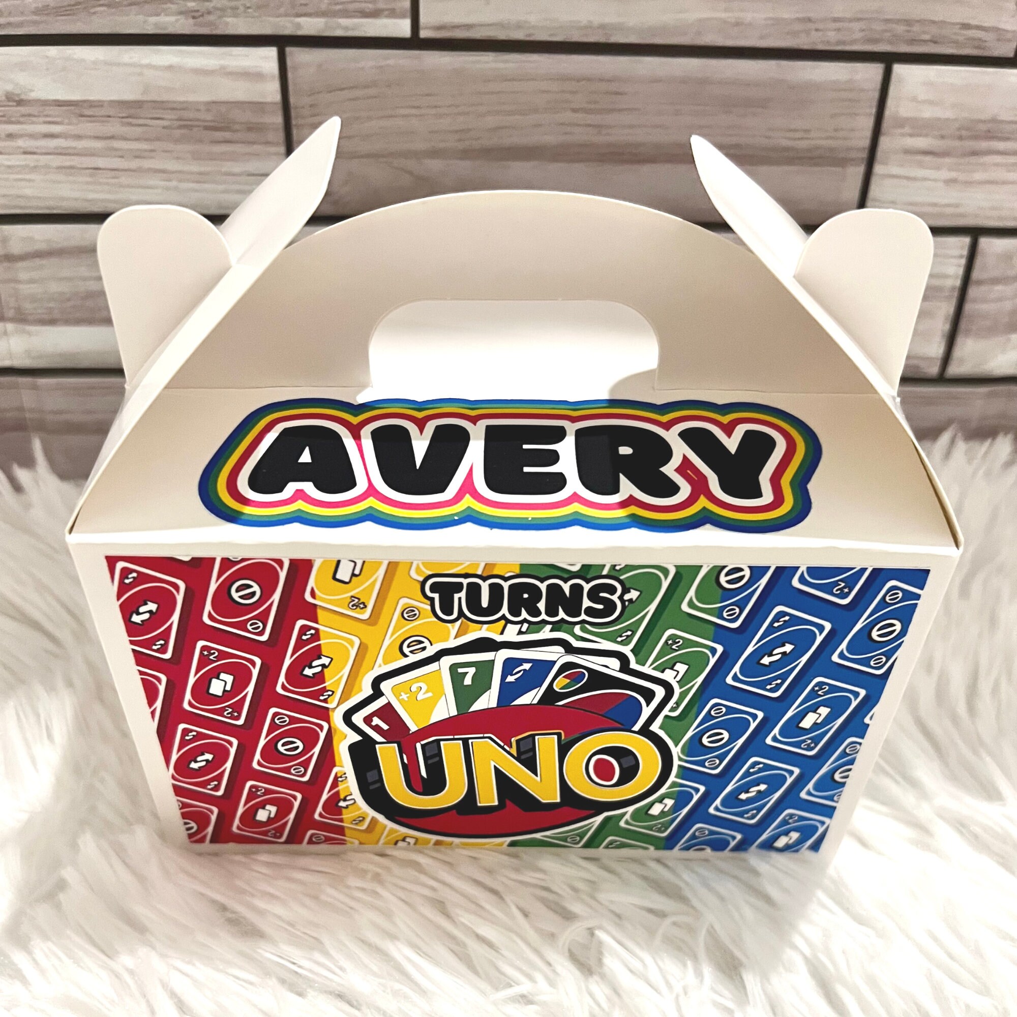 Uno themed party favors made with used but cleaned and disinfected