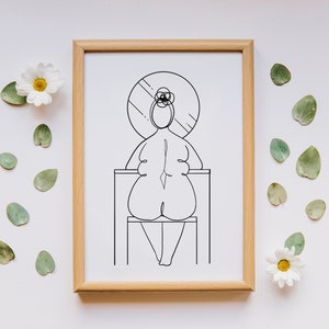 Mirror Mirror | Body Positive Art | Curvy Female | Minimalist Line Art