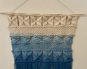 Large Macrame Wall Hanging - Dip Dyed