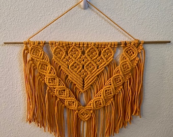 Orange Layered Macrame Wall Hanging