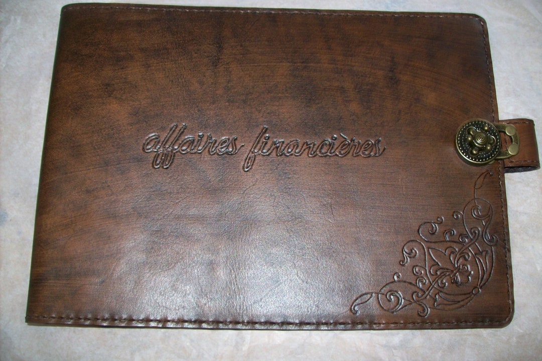 Custom Leather Business Checkbook Cover Etsy
