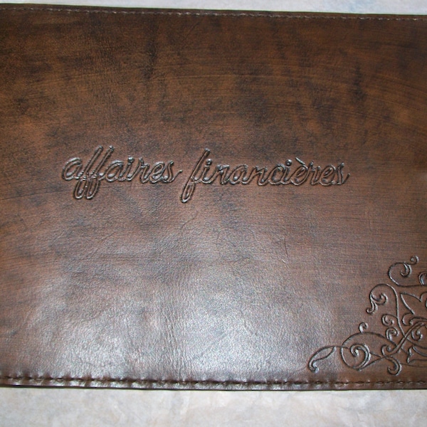 Custom Leather Business Checkbook Cover