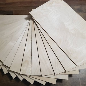 Birch Plywood 1/4&quot; (5mm) 12x20 WHITE BIRCH PLYWOOD Glowforge/Laser ready.