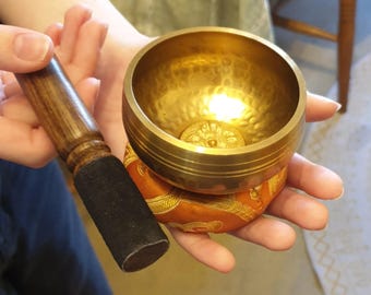 Traditional Tibetan Singing Bowl Meditation Healing With Striker Buddhism Nepal Musical Instrument